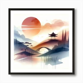 Asian Landscape Painting 13 Art Print