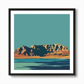 A Table Mountain In Cape Town Minimal Illustrati 1720033756 4 Art Print