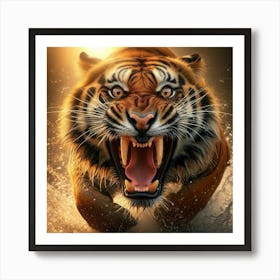 Tiger Running Art Print