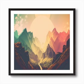 Mountain Landscape With Road Art Print