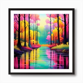 Rainbow Forest Art Print