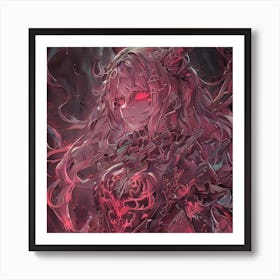 Anime Girl With Red Eyes Art Print