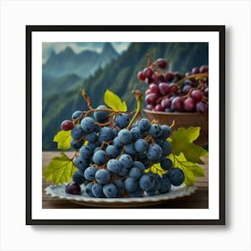 Grapes On A Plate Art Print