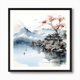 Japanese Landscape Painting Art Print