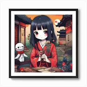 Manga Japanese Girl 1 Art Print