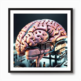 Brain On A Circuit Board 22 Art Print