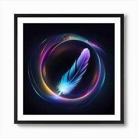 Feather In A Circle Art Print