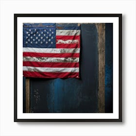 An Antique American Flag Resplendent With Immaculate Red Stars Scattered Against A Deep Blue Backgr (5) Art Print