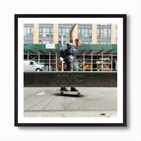 Nyc Skateboarder Art Print