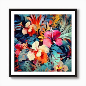 Tropical Floral Pattern Art Print