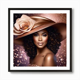 Woman In The Fancy Pink Hat Art Print