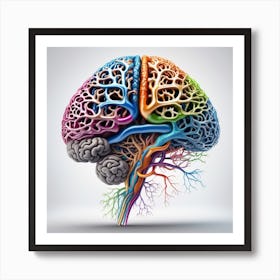 Colorful Human Brain Art Print