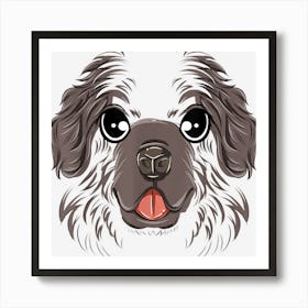 Newfoundland Costume Cute Dog Face Halloween Art Print