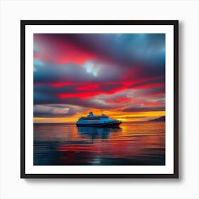 Sunset Cruise Ship 30 Art Print