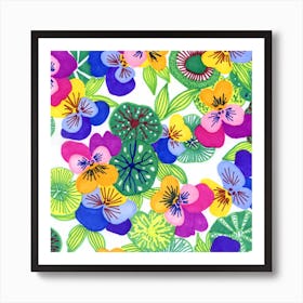 Cool Pansies Art Print