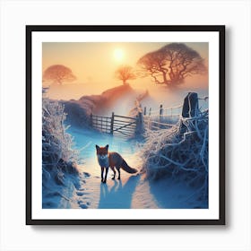 Fox In The Snow 7 Art Print