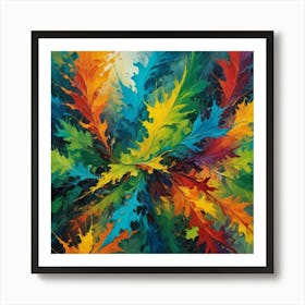 Rainbow Leaves Art Print