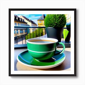 Cup Of Coffee On The Balcony Art Print