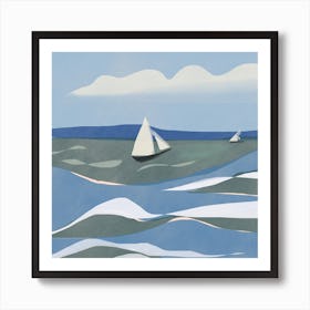 Rough Sea Square Art Print