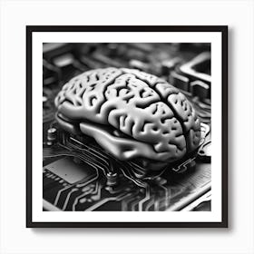 Brain On A Circuit Board 40 Art Print