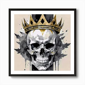 The King Of The Death Skull With Crown Art Print