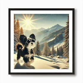 Dog In The Snow Art Print