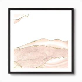 Ivory & Gold Agate Texture 08 Art Print