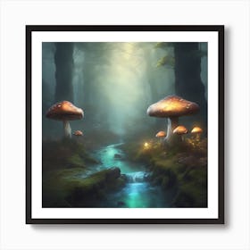 Mushroom Forest Art Print