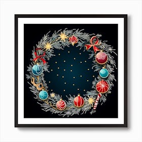 Christmas Wreath 1 Art Print