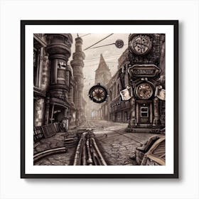 Steampunk City 1 Art Print