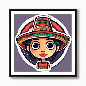 Mexico Hat Sticker 2d Cute Fantasy Dreamy Vector Illustration 2d Flat Centered By Tim Burton (37) Art Print