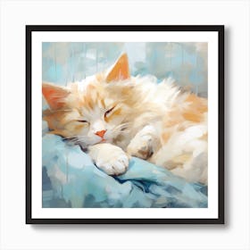 Sleepy Cat Art Print