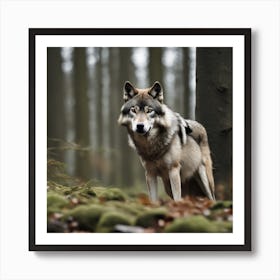 Wolf In The Forest 26 Art Print