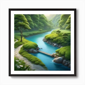 River In The Forest 54 Art Print