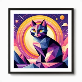 Pawsby Low Poly Cat Art Print