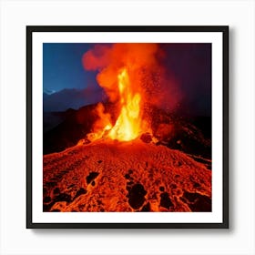 Firefly Dynamic Eruption Of Molten Lava With Fiery Colors 56128 (2) Art Print