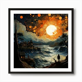 Sunset Over The Ocean Art Print