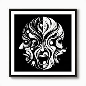 Black and White Abstract Art 236 Art Print