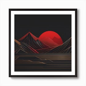 Abstract Mountain Landscape 1 Art Print