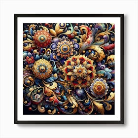 Russian Floral Painting Art Print