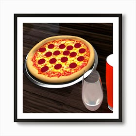 Pizza And Beer Art Print