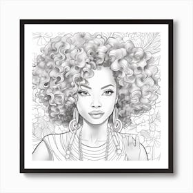 Afro Haired Girl 4 Art Print