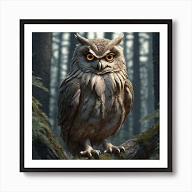 Owl In The Forest 133 Art Print