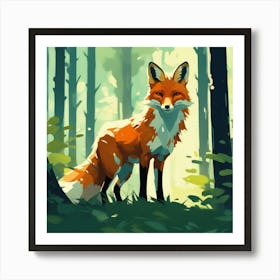 Fox In The Woods 15 Art Print