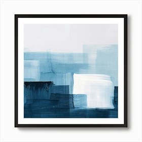 Abstract In Blue And White Art Print