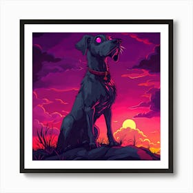 Vintage 80s Nightmarish Dog 9 Art Print