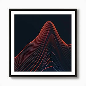 Red Abstract Wave Pattern Art Print