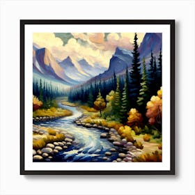 River In The Mountains 1 Art Print