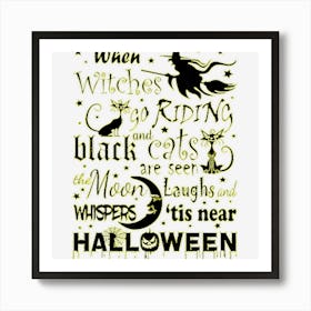 Witches Poem Halloween Witch Art Print