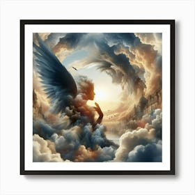 Angel In The Clouds Art Print